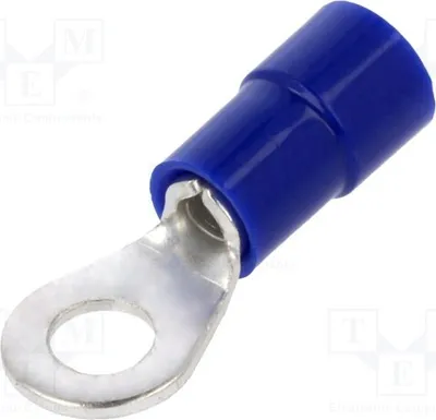 Immagine prodotto di 10 connettori a crimpare: Anello Ø: 4,3 mm, M4, per cavi da 1,5÷2,5 mm², connessione a crimpare, colore blu, modello BM 00219, isolati