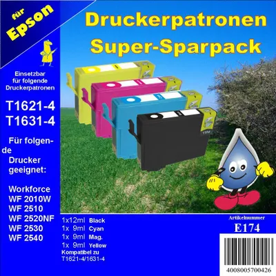 Produktbild von T1636XL Dr. Inkjet Ersatzpatronenmultipack Workforce WF2010W | WF2510 | WF2520NF
