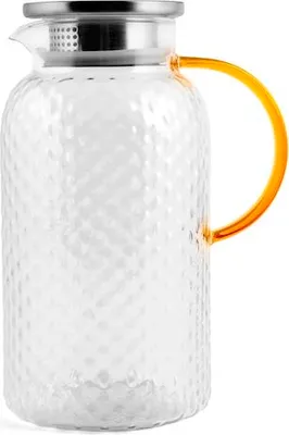 Produktbild von Teekanne/Krug aus transparentem Borosilikatglas, 1,6 l. Edelstahl