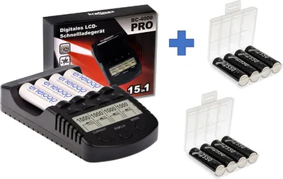 Produktbild von XCell BC-X1000 Pro Akku & USB Ladegerät + 8x LSD Plus Mignon AA 2550mAh Akkus + 2 Box