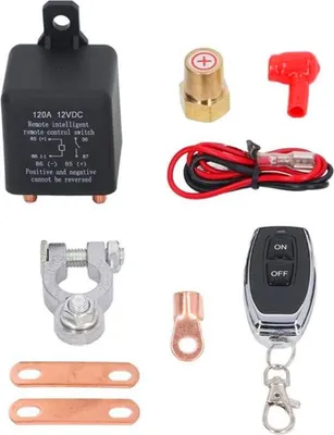 Obrázek produktu pro ZL180 12V 120A Relay Relay Remote Risable Battery Isolator s bateriovým klipem x 1 & Remote Control x 1