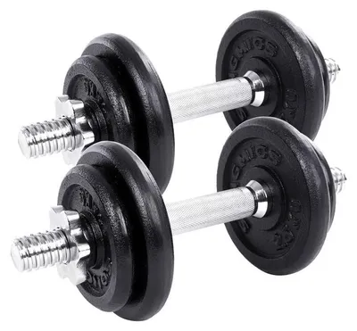 Produktbild von Verstellbares Hantelset – Gusseisenhanteln – Sechskanthanteln – Fitness, Schwarz