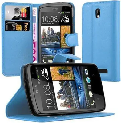 Obrázek produktu pro Cadorabo Case for HTC Desire 500 Protective Case in Blue Pouzdro na mobilní telefon s magnetickým zavíráním