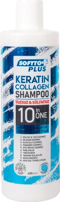 Image de Softto+Plus 10in1 Keratin Collagen Shampoo - Soin pour cheveux très abîmés