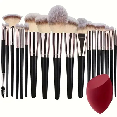 Immagine prodotto di Set di pennelli per il trucco, con setole sintetiche morbide, per un utilizzo versatile, 18 pezzi