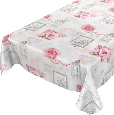 Produktbild von Tischdecke Wachstuch Retro Grau Robust Wasserabweisend Breite 140 cm Länge 100 cm