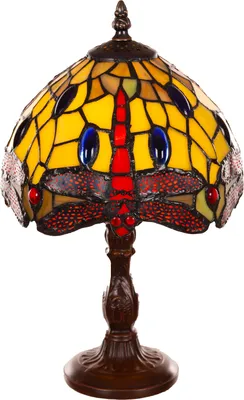 Produktbild von Tischlampe Tiffany Libelle bunt Tiff150 Motiv Lampe Dekorationslampe
