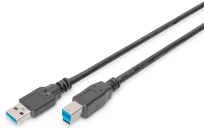 Produktbild von DIGITUS USB 3.0 Anschlusskabel Typ A -B St/St 1.8m, sw