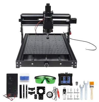 Obrázek produktu pro CNC gravírovací stroj, vřetenový motor 500 W, široká kompatibilita s materiály, s dotykovým ovládáním, s laserem 20 W, 220 V