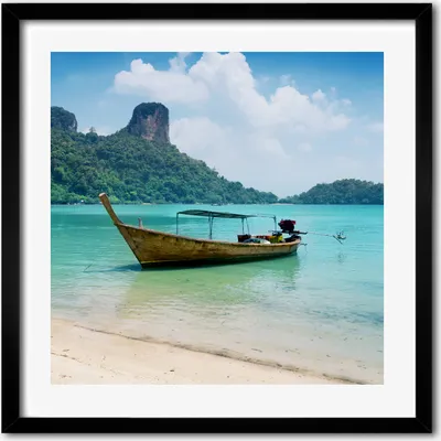 Produktbild von Bild - 50 cm x 50 cm - MDF - Rahmen, Wandkunst - Boot