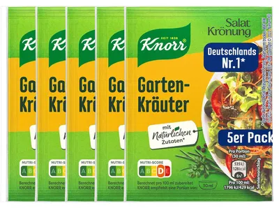 Mehrfach Verpackungsbild Knorr Salatkrönung Garten Kräuter Dressing 5x 8g 5er Packung