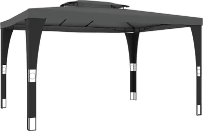 Produktbild von vidaXL Pavillon mit Doppeldach Anthrazit 3,98x2,98 m Stahl
