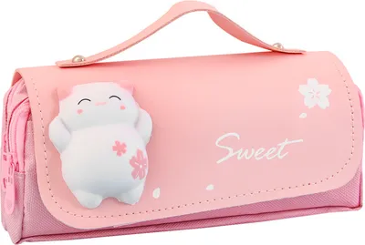 Produktbild von Schreibgeräteetui Federmäppchen mit 3 Fächern, Mäppchen Mädchen Schreinbeutel,Rosa