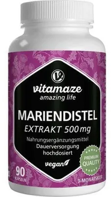 Zdjęcie produktu dla kapsułki z ekstraktem z ostropestu plamistego vitamaze 500 mg, 90 kapsułek