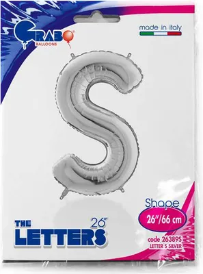 Zdjęcie produktu dla Balon foliowy Litera S, 66cm,Srebrna