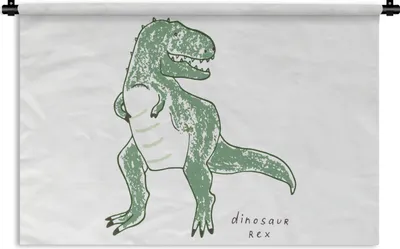 Produktbild von MuchoWow® Wandteppich Wandbehang Kinderzimmer - Dinosaurier - Tyrannosaurus Rex - Junge - Mädchen - Kind 90x60 cm Tapisserie Dekoration Wandtuch - Wandskulpturen - Bildteppich