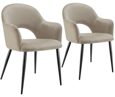 Produktbild von tectake® Armlehnstuhl Sachel in Samtoptik, gepolstert 57 x 61,5 x 87,5 cm