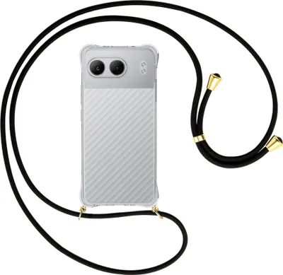 Produktbild von Handykette Backcover-Schutzhülle mit Band (Metall goldfarben) für OnePlus Nord 4 5G - schwarz