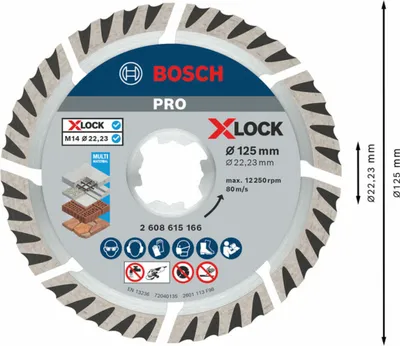 Produktbild von PRO Multi Material X-LOCK Diamanttrennscheibe, 125 x 22,23 mm