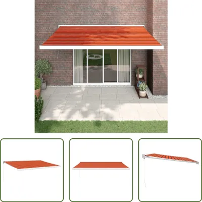 Obrázek produktu pro Markýza The Living Store Zatahovací oranžová a hnědá 4x3 m Látka a hliník