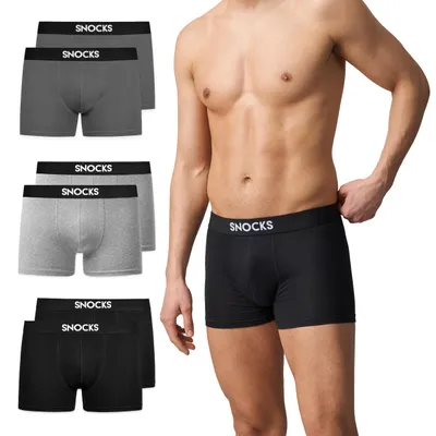 Produktbild von Snocks Boxershorts Herren aus Baumwolle, 6er Pack