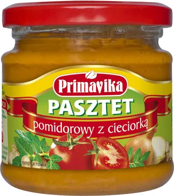 PASZTET POMIDOROWY Z CIECIORKĄ BEZGLUTENOWY 160 g - PRIMAVIKA