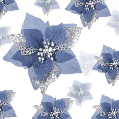 Produktbild von BOAO Weihnachts-Glitzerblumen, künstlicher Weihnachtsstern, Dekorationen für Hoc