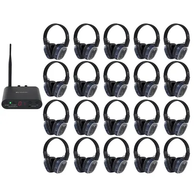 Produktbild von Retekess TA004S Silent Disco Kabelloser Kopfhörer, Audiosystem Verbesserte Version, 6-Kanal mit Bluetooth, faltbar, für Fernseher, Yoga, Meditation