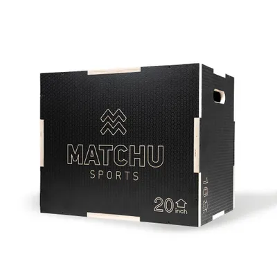 Produktbild von Matchu Sports Plyo Box Einstellbar in 41, 51 und 61 cm aus Holz Jump Box Fitnessbox Sprungbox Crossfit Box Plyobox für plyometrische Übung Anti-Rutsch