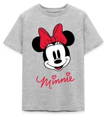 Produktbild von Mickey & Minnie Schriftzug Teenager T-Shirt, 134/146 (9-11 Jahre), Grau meliert
