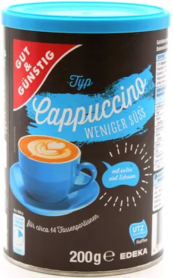 Produktbild von Gut & Günstig Cappuccino weniger süss, 8er Pack (8 x 200g)