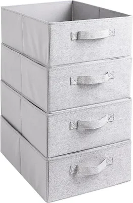 Imagen del producto de Cajas organizadoras plegables con asa, ideales para dormitorios, ropa de cama y prendas de vestir