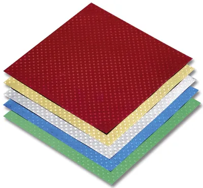 Produktbild von folia 9956 Faltblätter Alufolie mit Sternchenprägung, 15 x 15 cm, mehrfarbig, 50-teilig (1 Set)