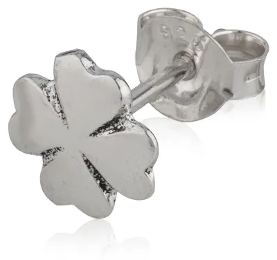 Produktbild von NKlaus Einzelohrstecker mit vierblättrigem Kleeblatt, Silber 925, 7mm