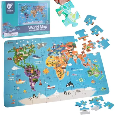 Immagine prodotto di CLASSIC WORLD Puzzle della mappa del mondo