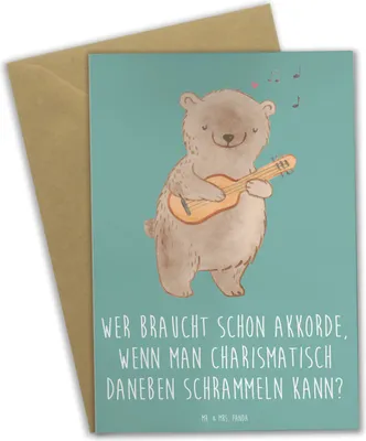 Produktbild von Mr. & Mrs. Panda babykarte Charisma Gitarre - Meeresbrise - Geschenk, Abenteuer, Lernen, Grußkarte, dankeskarten, Musiker, weihnachtskarten, Liebe, Musik, Instrument