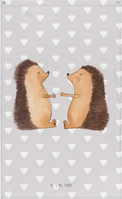 Produktbild von Mr. & Mrs. Panda Tapestry Igel Liebe - Grau Pastell - Geschenk, Freundin, Hochzeitstag, Tapisserie, Wandbild, Verheiratet, Wandtuch, Wandteppich, Wandschmuck