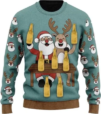 Produktbild von JAP Christmas - 3D Weihnachtspullover -  Ringwerfen - Lustiger Hässlicher Weihnachtspullover Für Damen und Herren Ugly Christmas Sweater - L