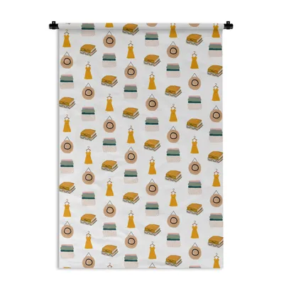 Obrázek produktu pro MuchoWow® Tapiserie Věšení na zeď Oblečení - Vzor - Barvy 60x90 Tapiserie dekorace Nástěnná šála
