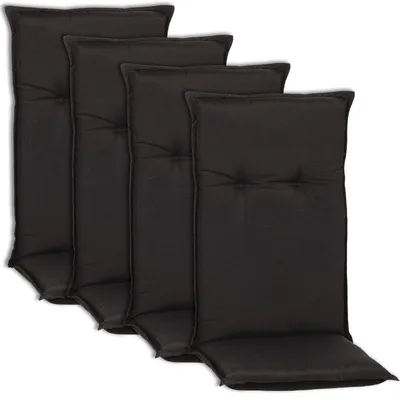 Produktbild von NYVI Hochlehner Auflagen Piemont 4er Set - 118x46x8 cm Anthrazit - Extra Starker 8cm Sitzpolster - Gartenmöbel Auflagen mit Halteband & Bindebändern