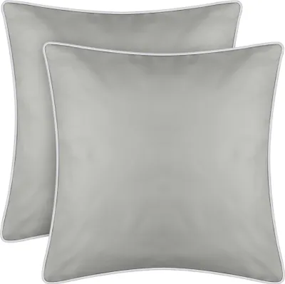 Obrázek produktu pro Venkovní polštářek s lemováním 2-pack ( 45 x 45 cm ) Béžový - dekorativní polštářek zahradní zip - odpuzuje nečistoty a vodu - snímatelný potah