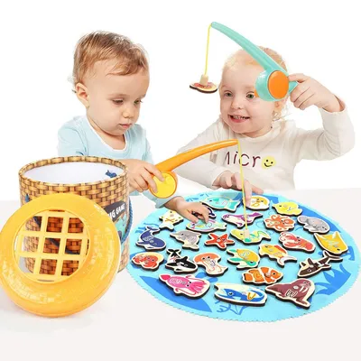 Produktbild von Fischfängerspiel TOP BRIGHT Weidenkiste