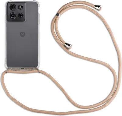 Produktbild von Handykett für Motorola Moto G75 Hülle mit Kordel Handyhülle mit Band in Beige
