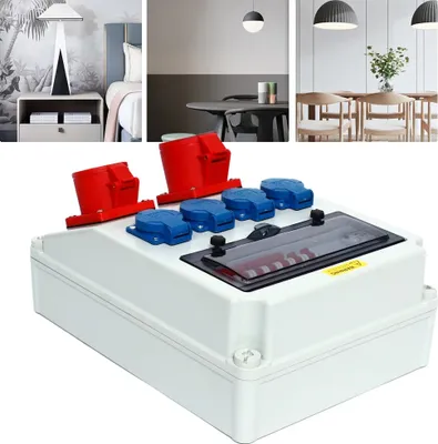 Immagine prodotto di Distribuzione di prese elettriche con fusibili, protezione IP44, prese multiple, design a parete