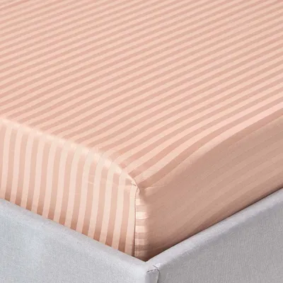 Produktbild von HOMESCAPES Damast Spannbettlaken – taupe-beige, 100 % Ägyptische Baumwolle, 150 x 200 cm