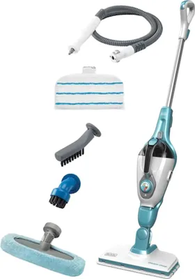 Zdjęcie produktu dla Black & Decker BHSM1610DSM, Przenośna myjka parowa, 0,5 l, Kolor Aqua, Biały, Przyciski, 1600 W, Prąd przemienny