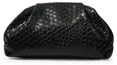 Productafbeelding van Damen clutch handtas van geweven veganistisch leer, geschikt voor avondevenementen