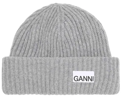 Productafbeelding van Muts Ganni Structured Rib Beanie Paloma Melange Os voor Dames