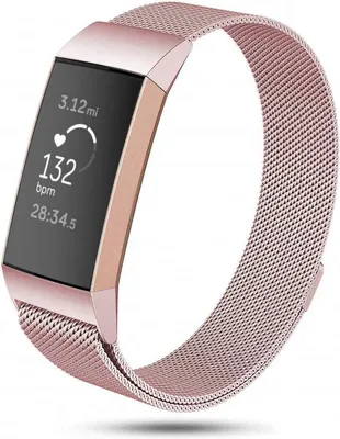 Productafbeelding van Jumada – Polsband voor Fitbit Charge 3 & 4, Milanese band – Roze – Maat: ML – Horlogeband, polsband