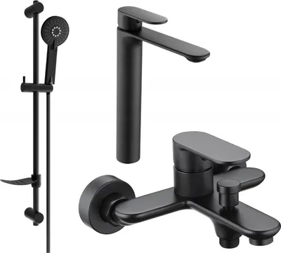 Produktbild von Mexen Milo DF40 Badewannenset, Schwarz - 71313DF40-70